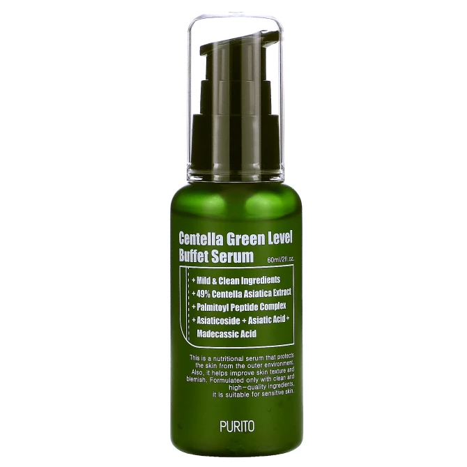 Многофункциональная сыворотка с центеллой, Purito, Centella Green Level Buffet Serum, 60 мл купить в Украине Многофункциональная сыворотка с центеллой, Purito, Centella Green Level Buffet Serum, 60 мл купить в Украине