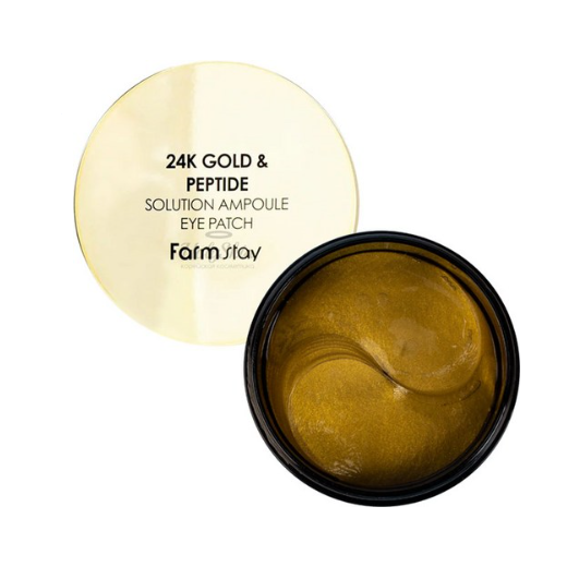 Гидрогелевые патчи с золотом и пептидами FarmStay 24K Gold & Peptide Solution Ampoule Eye Patch 60 шт купить в Украине