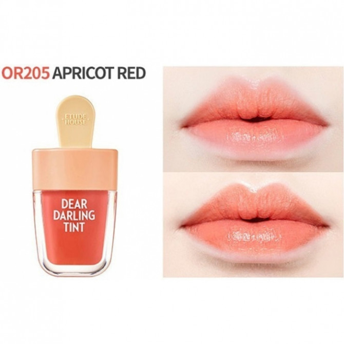 Увлажняющий тинт для губ оранжевый 205 ETUDE HOUSE Dear Darling Water Gel Tint Ice Cream OR205 45 г купить в Украине 2