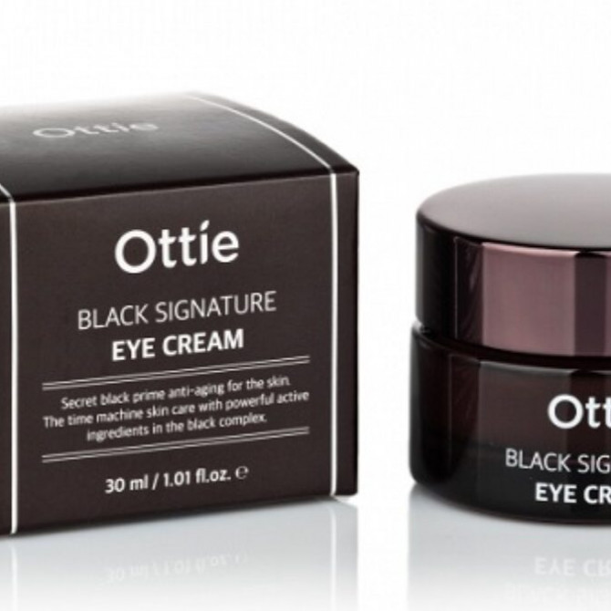 Антивіковий крем для очей з муцином чорної равлики Ottie Black Signature Eye Cream 1 мл (пробник) купити в Україні 2
