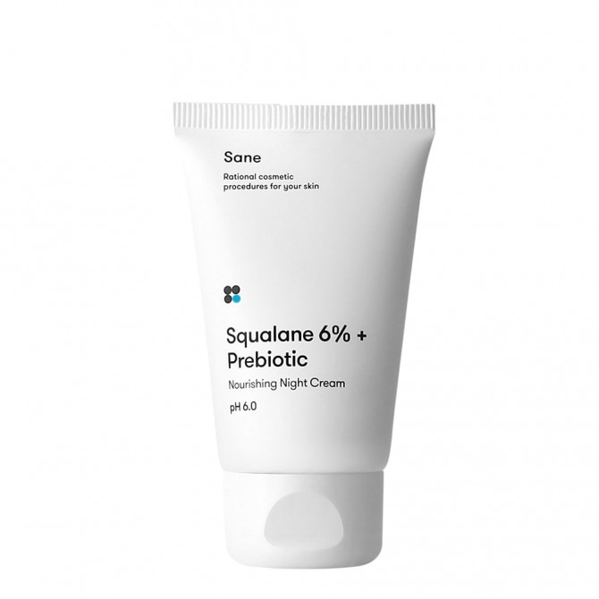 Поживний нічний крем з пребіотиком та скваланом Sane Squalane 6% + Prebiotic Nourishing Night Cream 40 мл купити в Україні