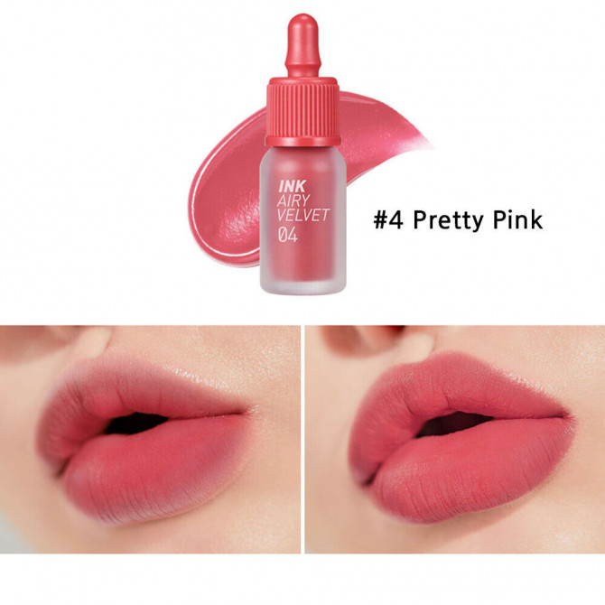 Матовая помада-тинт Peripera Ink Airy Velvet  #004 Pretty Pink купить в Украине 2