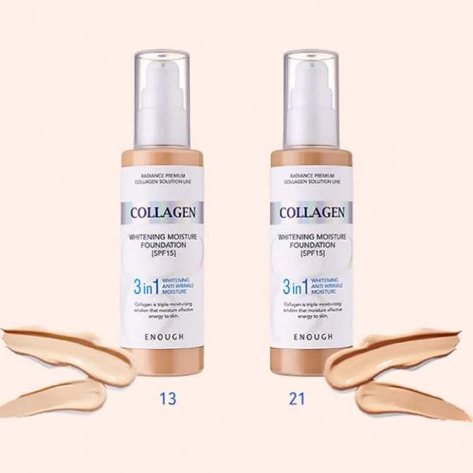 Освітлююча тональна основа з колагеном Enough Collagen Whitening Moisture Foundation 3 in 1 # 21 100 мл купити в Україні 2