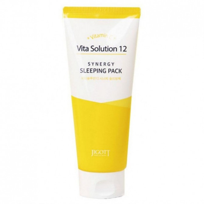 Ночная маска для лица с витамином C для сияния кожи JIGOTT Vita Solution 12 Synergy Sleeping Pack 180 мл купить в Украине