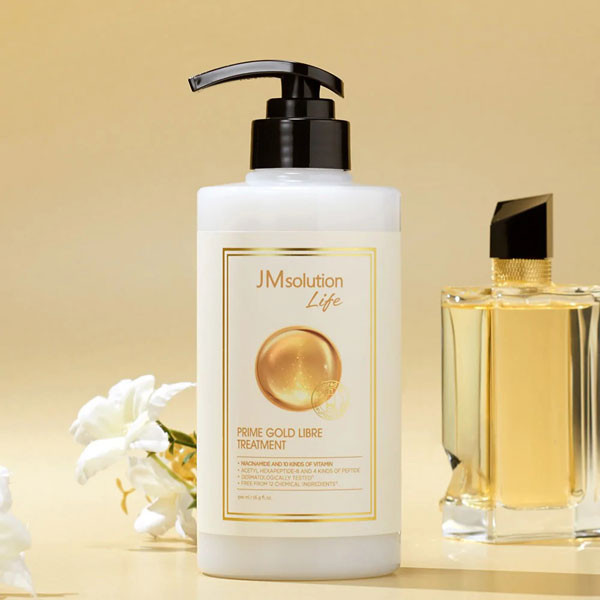 Питательная маска для волос с золотом и пептидами JM Solution Life Prime Gold Libre Treatment 500 мл купить в Украине 2