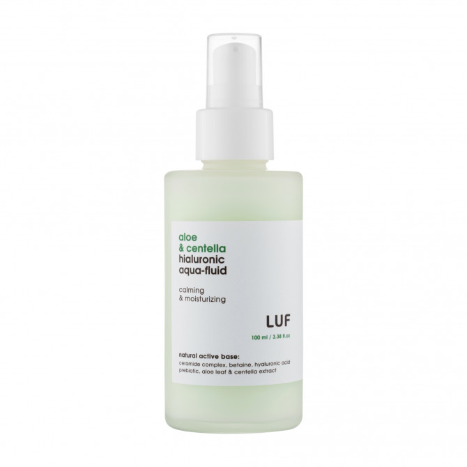 Флюїд що відновлює з алое центелою та гіалуроновою кислотою LUF Aloe & Centella Hialuronic Aqua Fluid Calming & Moisturizing 100 мл купити в Україні