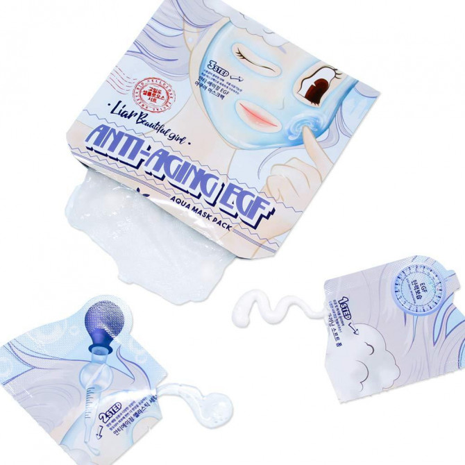 Антивозрастная трехступенчатая маска Elizavecca Anti-Aging EGF Aqua Mask Pack купить в Украине 3