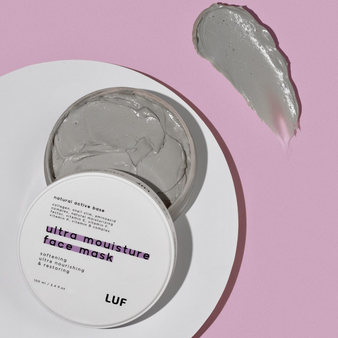 Питательная маска с коллагеном муцином улитки и аминокислотами LUF Ultra Mouisture Face Mask 100 мл купить в Украине 2