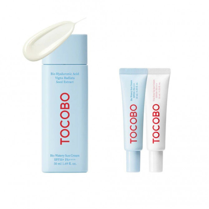 Легкий сонцезахисний крем для обличчя TOCOBO Bio Watery Sun Cream - SPF50+ PA++++ 10 мл купити в Україні 3