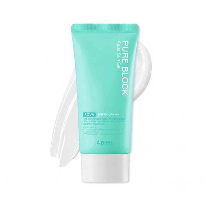 Легкий солнцезащитный гель A'PIEU Pure Block Aqua Sun Gel SPF50+/PA+++ 50 мл купить в Украине 2