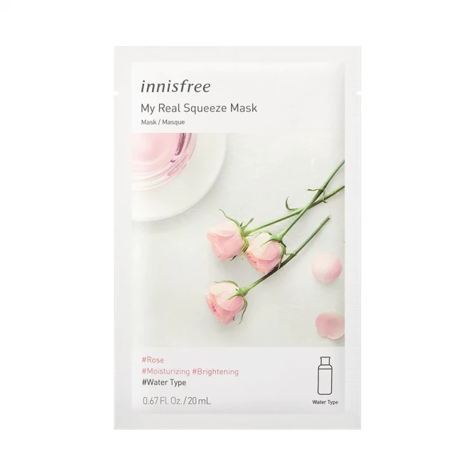 (СРОК ДО 21.10.2022) Тканевая маска с экстрактом розы, Innisfree, My Real Squeeze Mask Rose купить в Украине (СРОК ДО 21.10.2022) Тканевая маска с экстрактом розы, Innisfree, My Real Squeeze Mask Rose купить в Украине