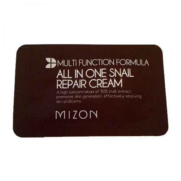 Восстанавливающий крем для лица с фильтратом слизи улитки, MIZON, All In One Snail Repair Cream, 1 мл (пробник) купить в Украине Восстанавливающий крем для лица с фильтратом слизи улитки, MIZON, All In One Snail Repair Cream, 1 мл (пробник) купить в Украине