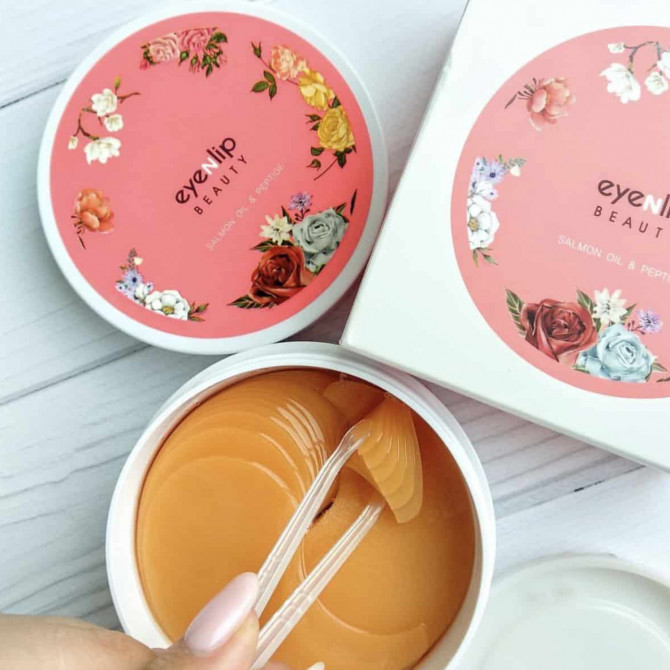 Гідрогелеві патчі з лососевим маслом і пептидами EYENLIP Salmon Oil & Peptide Hydrogel Eye Patch 60 шт купити в Україні 2