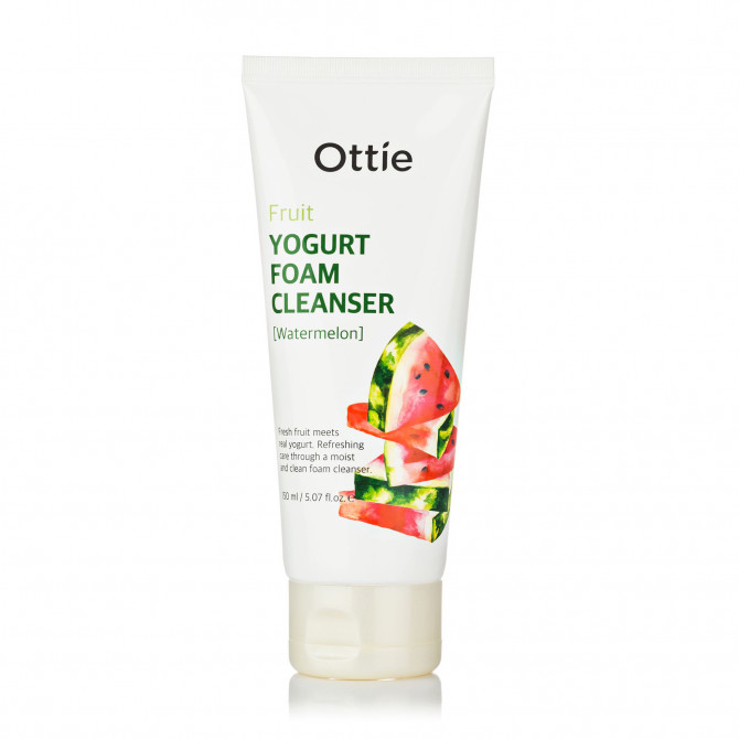 Йогуртовая пенка для умывания с экстрактом арбуза, Ottie, Fruit Yogurt Foam Cleanser Watermelon, 150 мл купить в Украине Йогуртовая пенка для умывания с экстрактом арбуза, Ottie, Fruit Yogurt Foam Cleanser Watermelon, 150 мл купить в Украине
