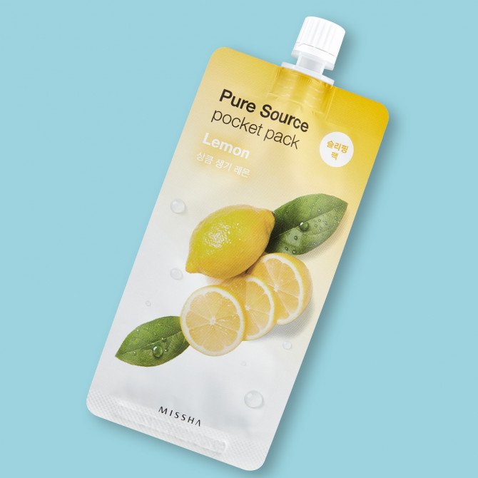 Тонізуюча нічна маска з лимоном MISSHA Pure Source Pocket Pack Lemon 10 мл купити в Україні 3