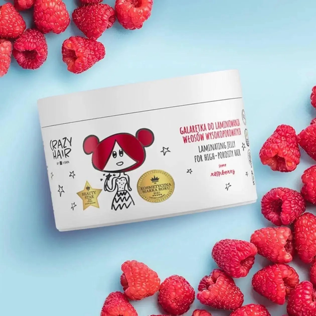 Маска-желе для ламинирования очень пористых волос малина HISKIN Crazy Hair Jelly For Laminating High Porosity Hair Raspberry 300 мл купить в Украине 2