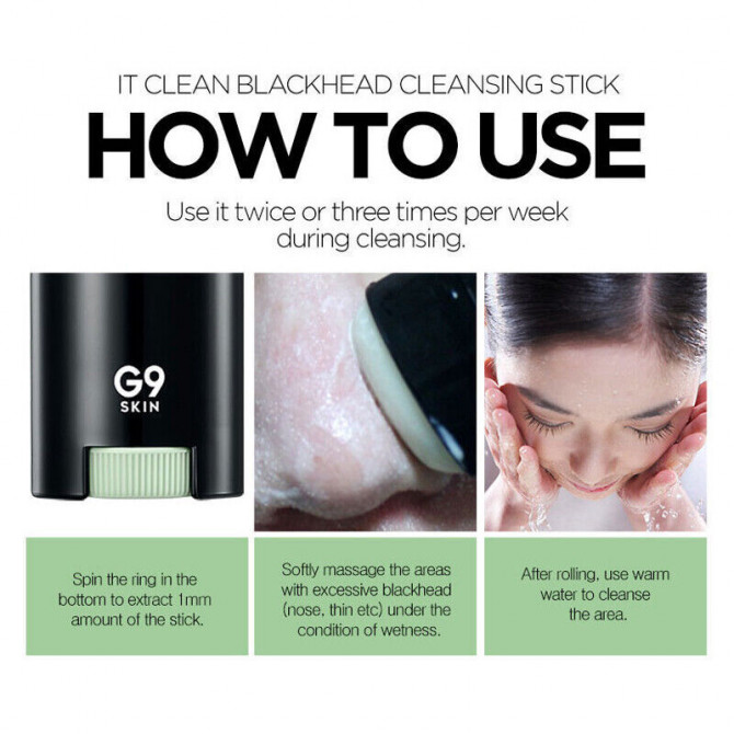 Стик для видалення чорних точок G9SKIN It Clean Blackhead Cleansing Stick 15 г купити в Україні 5