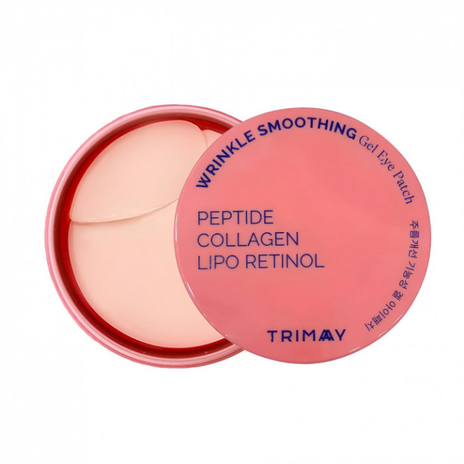 Патчі для повік проти зморшок з пептидами колагеном та ретинолом Trimay Wrinkle Smoothing Gel Eye Patch 60 патчей купити в Україні 2