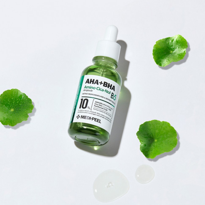 Відлущувальна сироватка для обличчя з центелою та кислотами MEDI-PEEL AHA BHA Amino Cica-Nol B5 Ampoule 30 мл купити в Україні 4