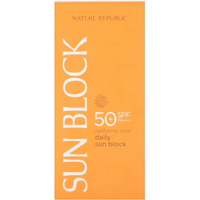 Солнцезащитный крем с экстрактом алоэ Nature Republic California Aloe Daily Sunblock SPF 50 PA++++ 57 мл купить в Украине 2