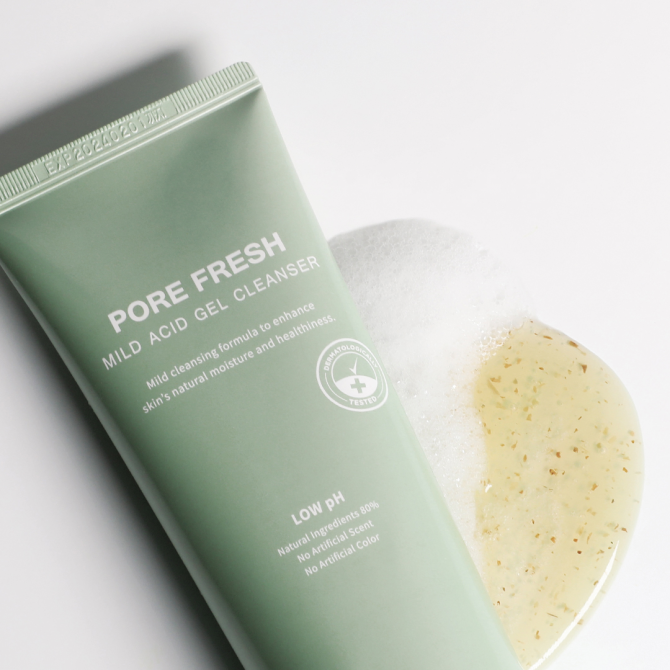 Слабокислотный очищающий гель с экстрактом хауттюйнии MIZON Pore Fresh Mild Acid Gel Cleanse 150 мл купить в Украине 3
