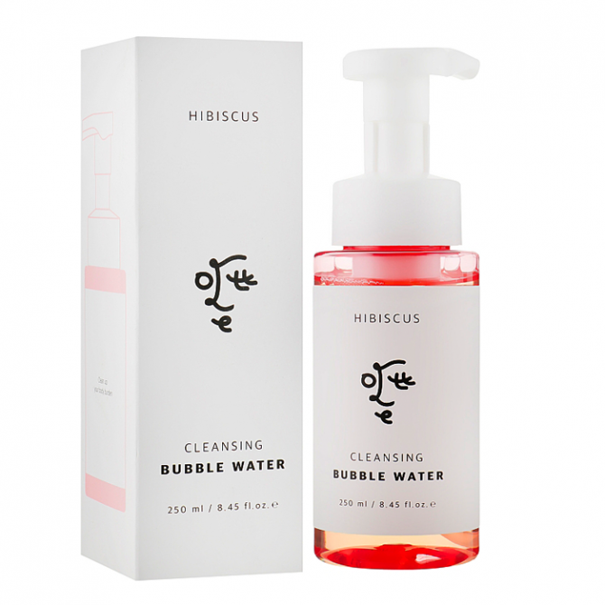 Мягкая мицеллярная вода с экстрактом гибискуса Ottie Hibiscus Cleansing Bubble Water 250 мл купить в Украине 2
