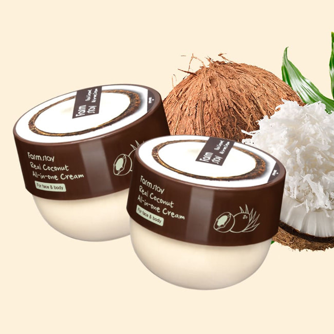Інтенсивно живильний крем для тіла з маслом кокоса FarmStay Real Coconut All-in-one Cream 300 мл купити в Україні 4