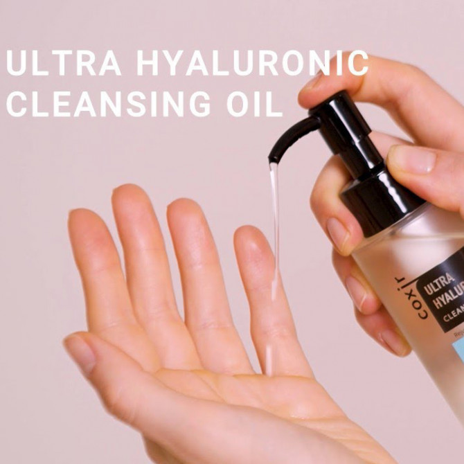 Зволожуюча гідрофильна олія з гіалуроновою кислотою Coxir Ultra Hyaluronic Cleansing Oil 150 мл купити в Україні 2
