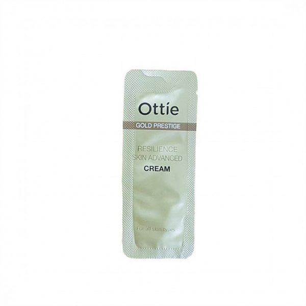 Антивозрастной крем с частичками золота  Ottie  Gold Prestige Resilience Advanced Cream 1 мл (пробник) купить в Украине