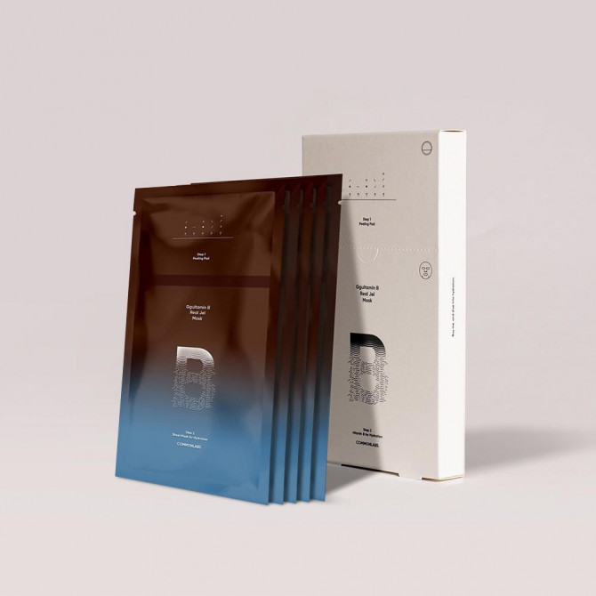 Двоступенева маска з вітаміном В5 та гіалуроновою кислотою COMMONLABS Ggultamin B Real Ampoule Mask купити в Україні 3