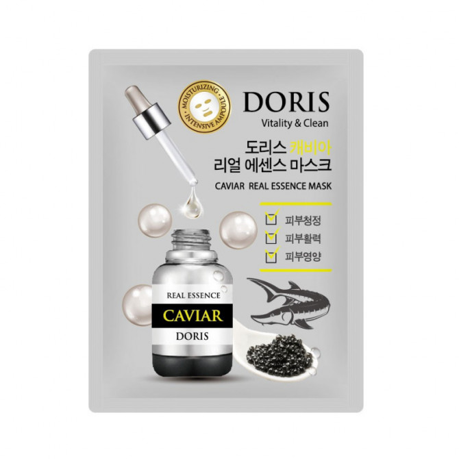Тканинна маска з екстрактом ікри DORIS Caviar Real Essence Mask купити в Україні 3