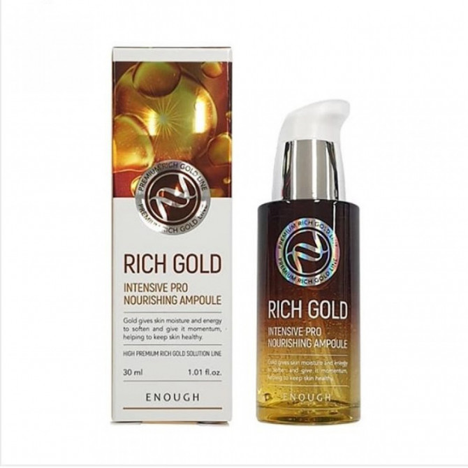 Питательная сыворотка с золотом Enough Rich Gold Intensive Pro Nourishing Ampoule 30 мл купить в Украине