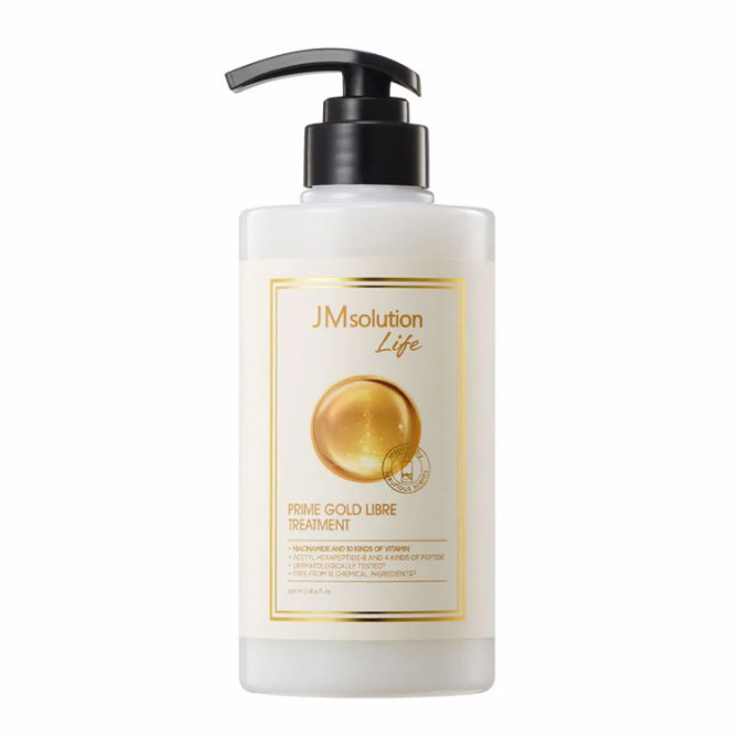 Питательная маска для волос с золотом и пептидами JM Solution Life Prime Gold Libre Treatment 500 мл купить в Украине