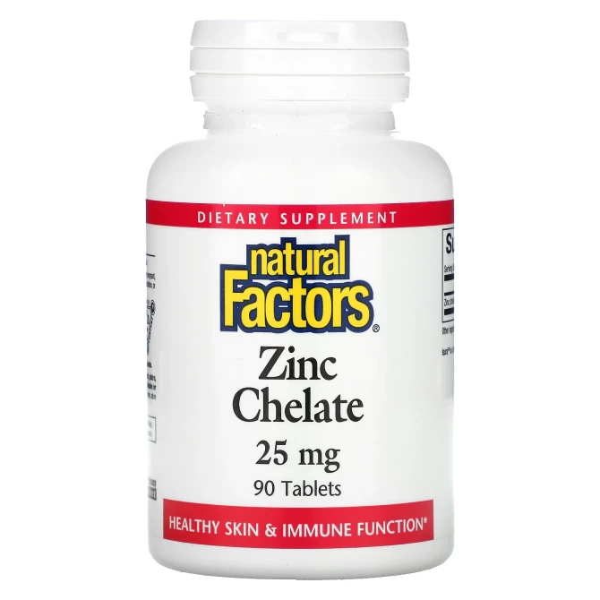 Хелат цинка Natural Factors Zinc Chelate 25 мг 90 таблеток купить в Украине