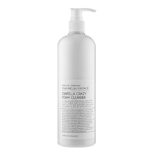 Пенка для умывания с экстрактом центеллы, Graymelin, Crazy Foam Cleanser Centella, 500 мл купить в Украине Пенка для умывания с экстрактом центеллы, Graymelin, Crazy Foam Cleanser Centella, 500 мл купить в Украине