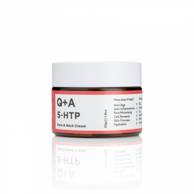 Крем проти зморшок для обличчя з олією ши Q+A 5-HTP Face & Neck Cream 50 г купити в Україні 3