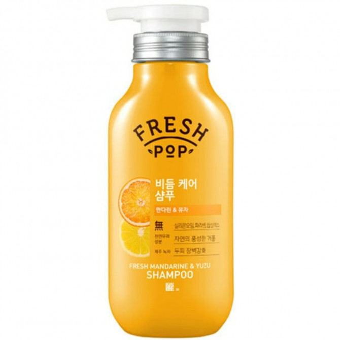 Шампунь для поврежденных волос с мандарином и юдзу, Fresh Pop, Fresh Mandarin&Yuzu Shampoo, 500 мл купить в Украине Шампунь для поврежденных волос с мандарином и юдзу, Fresh Pop, Fresh Mandarin&Yuzu Shampoo, 500 мл купить в Украине