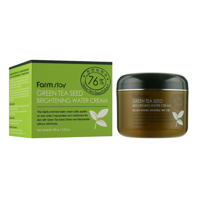 Осветляющий крем с зеленым чаем FarmStay Green Tea Seed Brightening Water Cream 100 мл купить в Украине