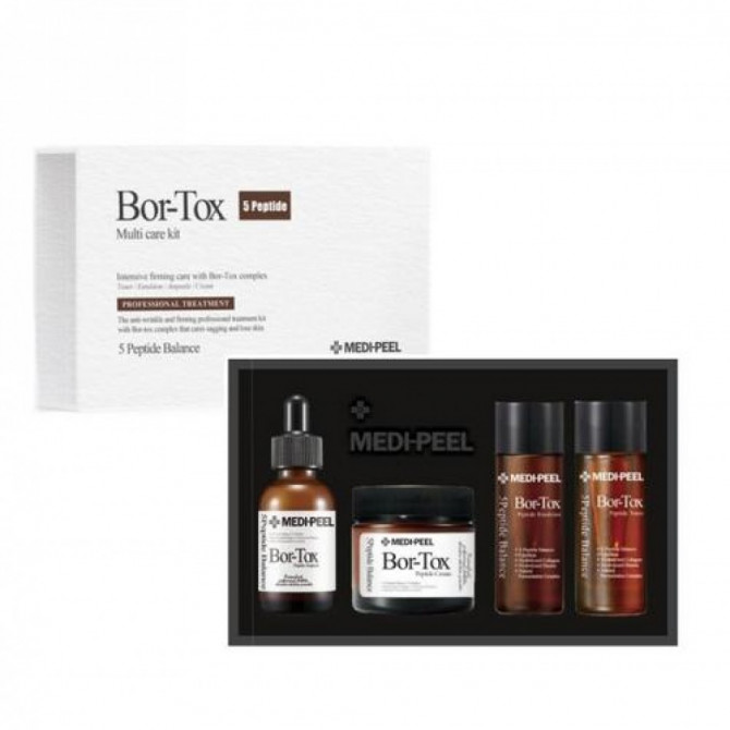 Лифтинг-набор с эффектом ботокса (тонер эмульсия сыворотка крем) MEDI-PEEL Bor-Tox 5 Peptide Multi Care Kit купить в Украине 2