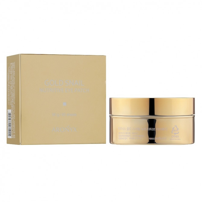 Поживні гідрогелеві патчі для повік із золотом та равликом MEDI FLOWER Aronyx Gold Snail Nutritive Eye Patch 60 патчей купити в Україні 2