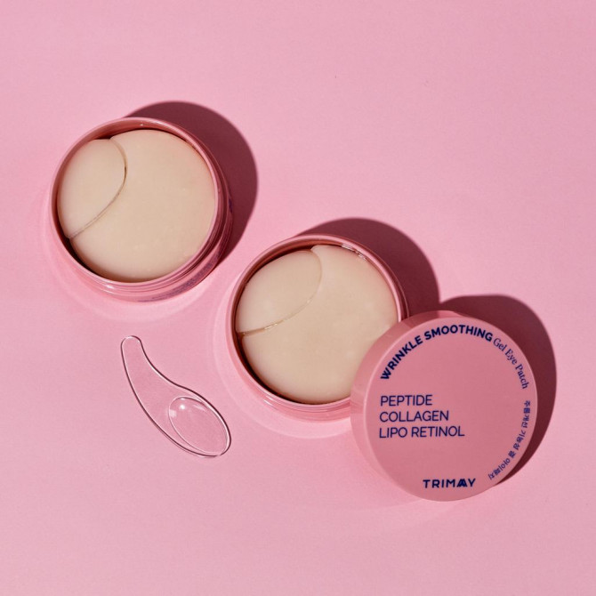 Патчі для повік проти зморшок з пептидами колагеном та ретинолом Trimay Wrinkle Smoothing Gel Eye Patch 60 патчей купити в Україні 4