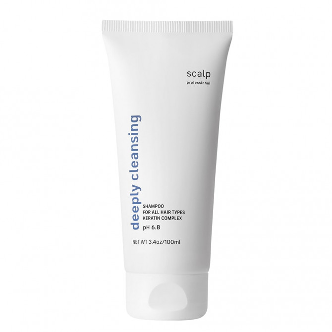 Шампунь для глубокого очищения волос и кожи головы Scalp Deeply Cleansing Shampoo For All Hair Types Keratin Complex 100 мл купить в Украине