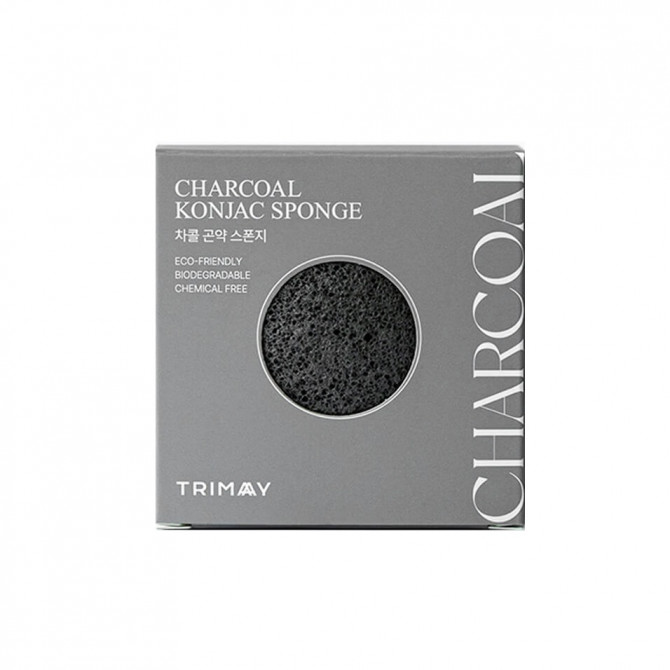 Очищающий спонж конняку с древесным углем Trimay Charcoal Konjac Sponge 1 шт купить в Украине