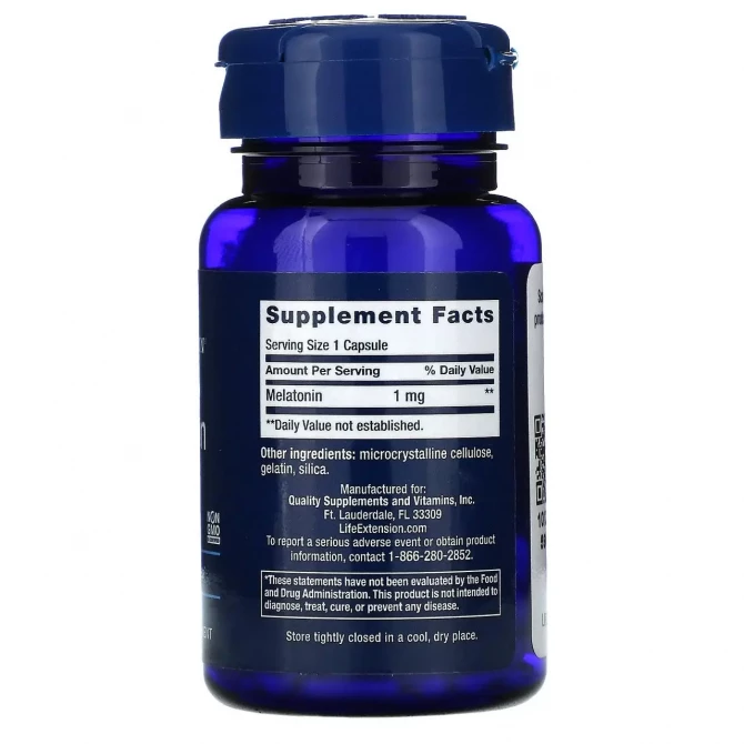 Мелатонин 1 мг Life Extension Melatonin 1 mg 60 капсул купить в Украине 2