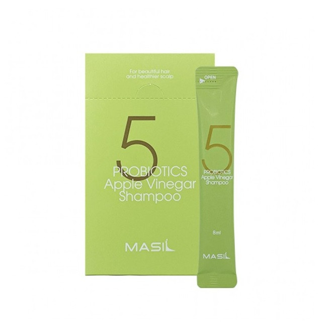 Мягкий шампунь для чувствительной кожи головы с яблочным уксусом Masil 5 Probiotics Apple Vinegar Shampoo 8 мл купить в Украине 2