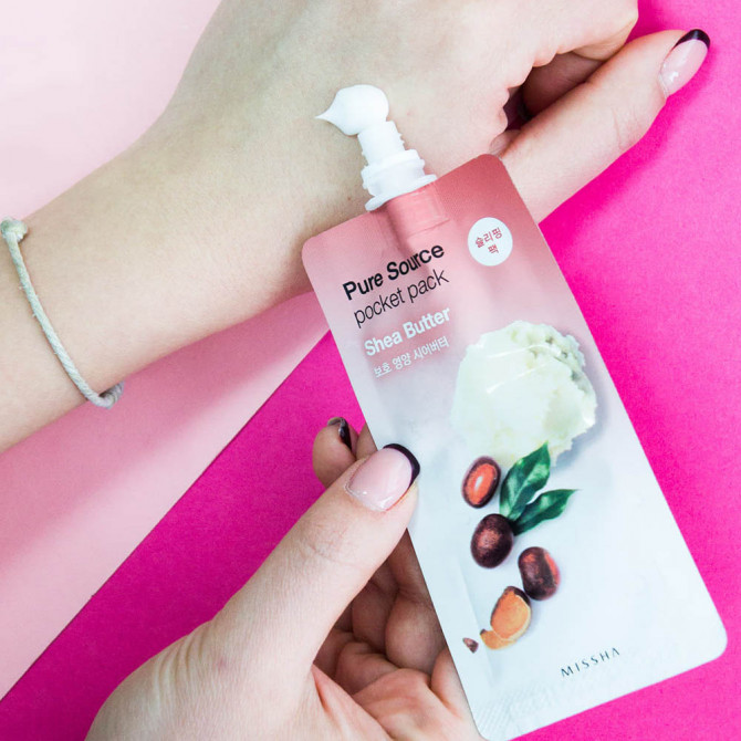 Питательная ночная маска с маслом ши MISSHA Pure Source pocket pack Shea Butter 10 мл купить в Украине 2
