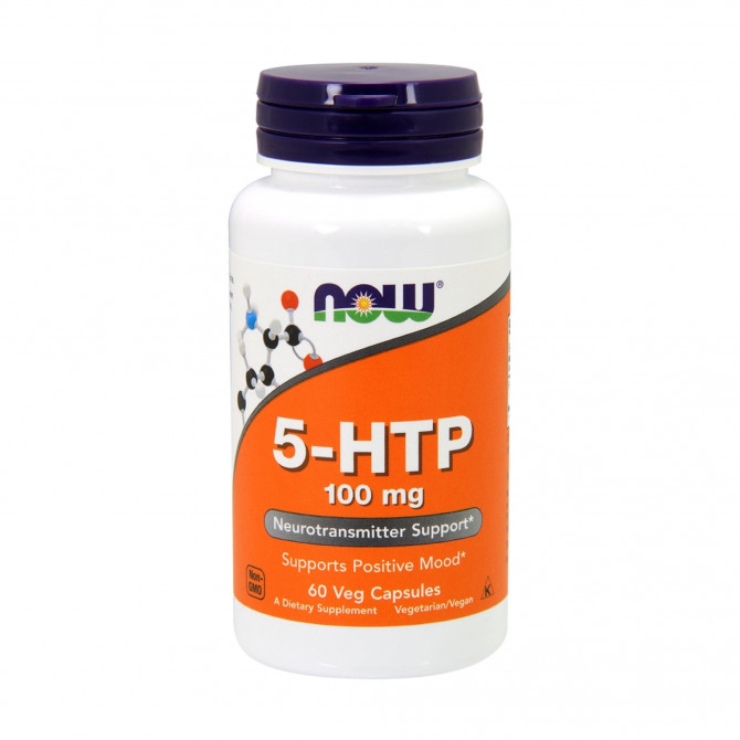 5-гидрокситриптофан 100 мг Now Foods 5-HTP 100 mg 60 вегетарианских капсул купить в Украине