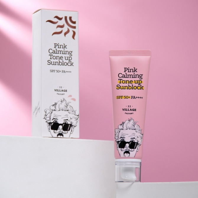 Успокаивающий солнцезащитный крем Village 11 Factory Daily Pink Calming cream SPF 50+ PA++++ 50 мл купить в Украине 2