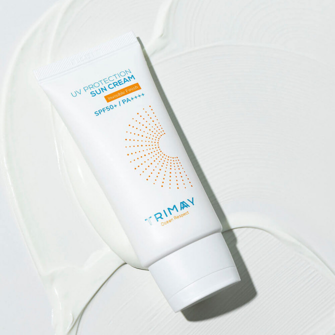 Сонцезахисний крем з колагеном та амінокислотами Trimay UV Protection Sun Cream SPF50+ PA++++ 1 мл (пробник) купити в Україні 2
