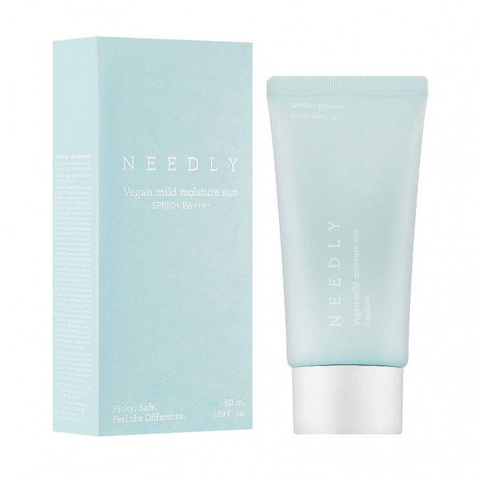 Зволожуючий сонцезахисний крем з рослинним скваланом Needly Vegan Mild Moisture Sun SPF 50+ PA++++ 50 мл купити в Україні 2